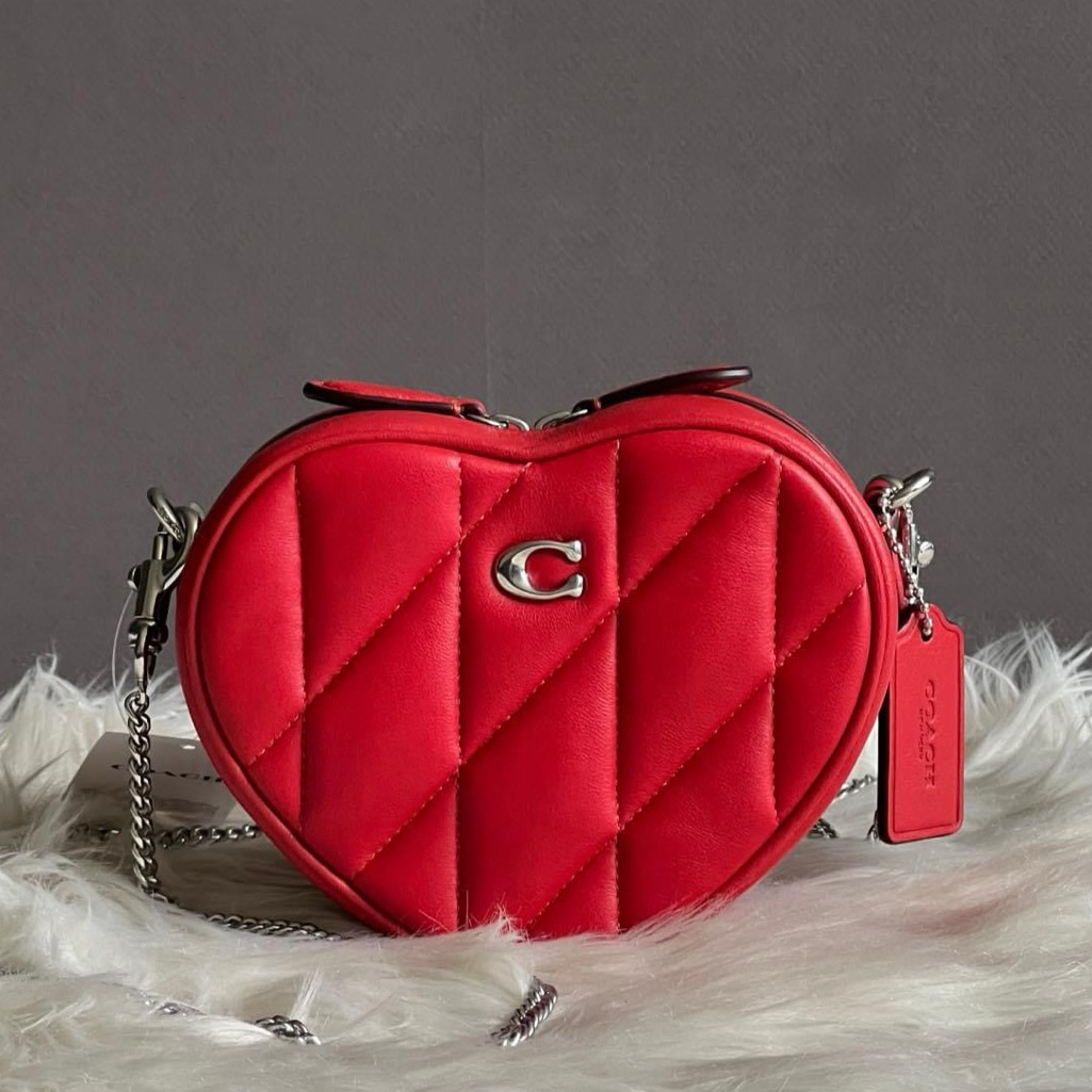 Ce766 - Coach Heart Crossbody 14 With Pillow Quilting